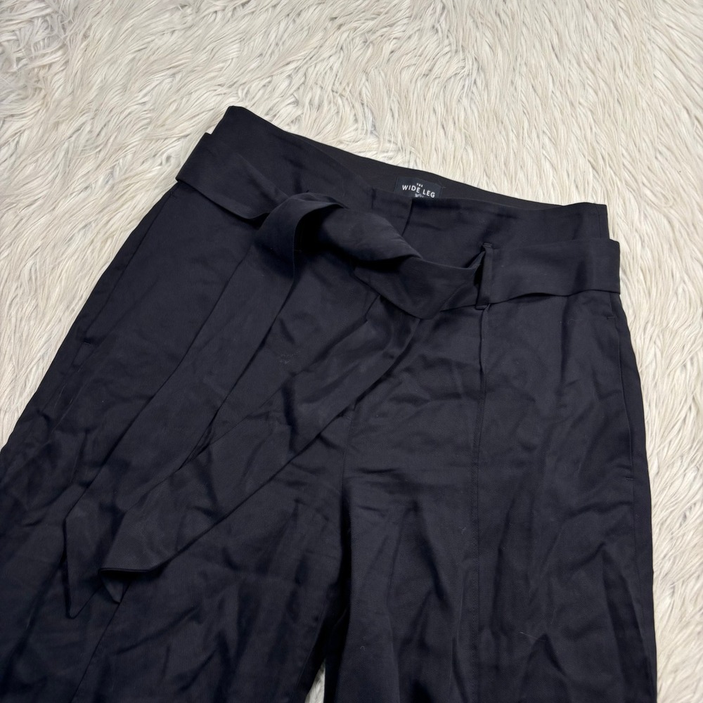 White House Black Market Women's 6 Black Cropped Wide Leg Trouser Pant Chic - Picture 2 of 8